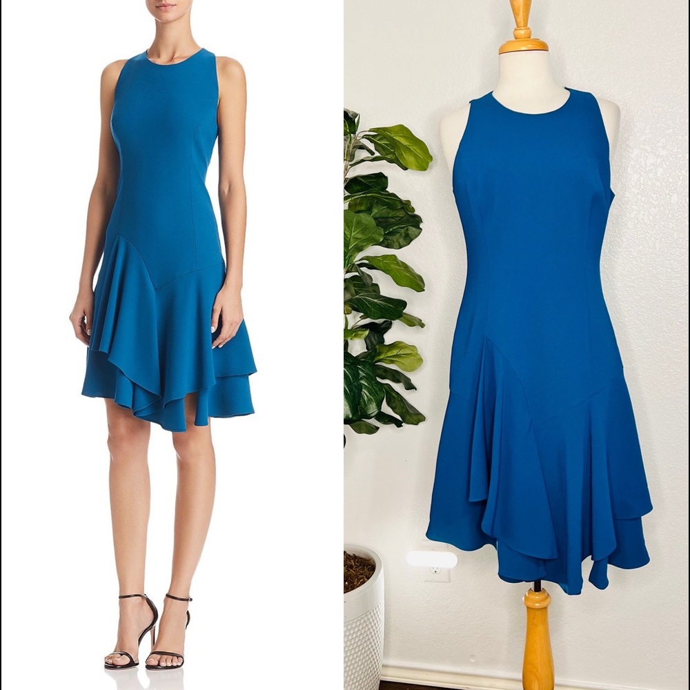 COPY - ELIE TAHARI Lalana Asymmetric-Ruffle dress